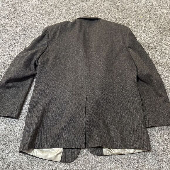 Oscar de la Renta Men's Brown Sport Coat 46R Blazer Jacket Merino Wool Lambswool - Picture 15 of 15